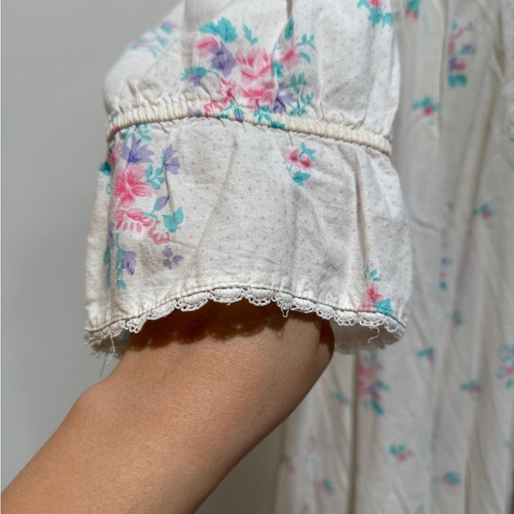 Vintage Victoria's Secret Gold Label Nightie Dress S Small Floral Nap Prairie - Picture 8 of 11